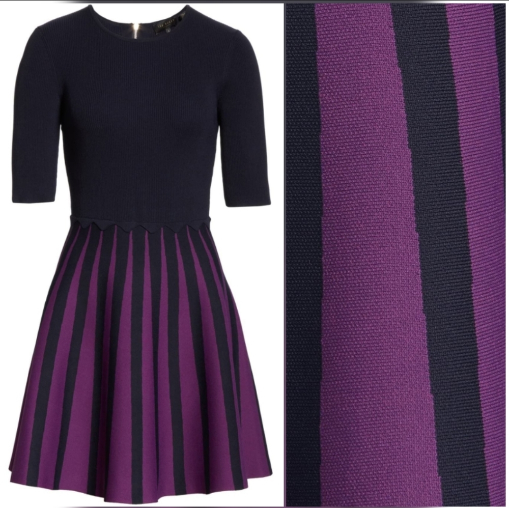 🔥LAST 1🔥NWT TED BAKER KNIT SKATER DRESS - Picture 2 of 10